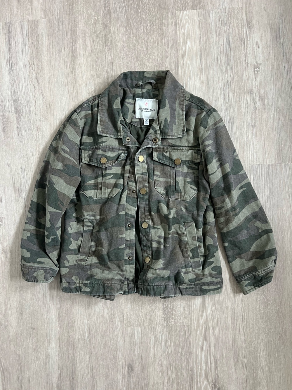 Urban Republic Green Camo Button-Front Kids Jacket Youth 10/12
